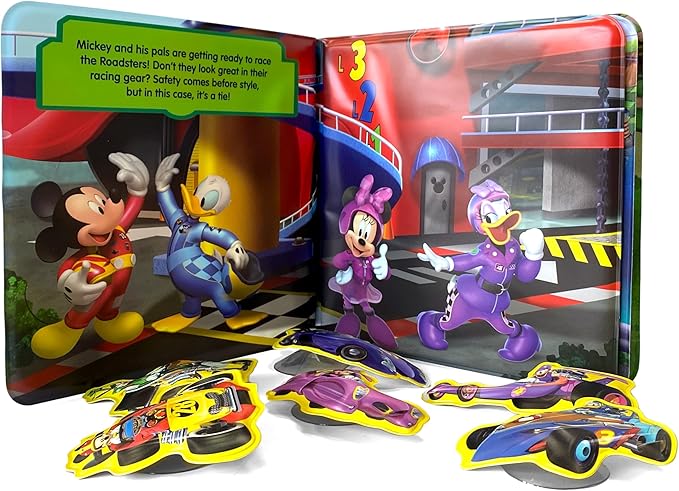 Disney Mickey Bath Time Books - Activity Books for kids, Bath book, 6 Padded suction cups, 1 Mesh bag