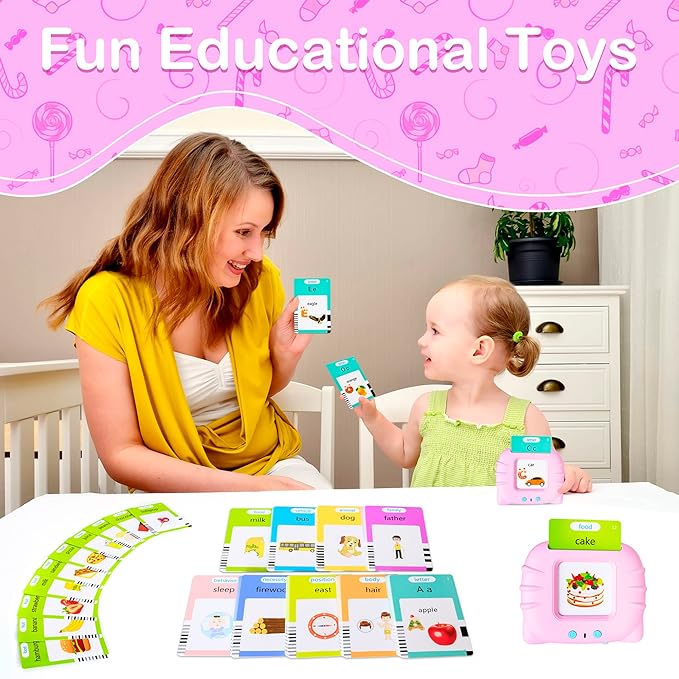 510 Talking Flash Cards for Toddlers 2-4 Years,Pocket Speech for Toddlers,Autism Sensory Toys,Learning Montessori Toys,Speech Therapy Toys for Kids Toddlers