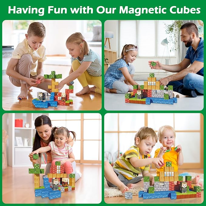 68Pcs Magnetic Blocks Craft World Set, Magnetic Blocks Le Building go Toys for Kids,STEM Sensory Toys for Toddlers Kids Christmas Birthday Gifts for 3+ Years Old Girls Boys