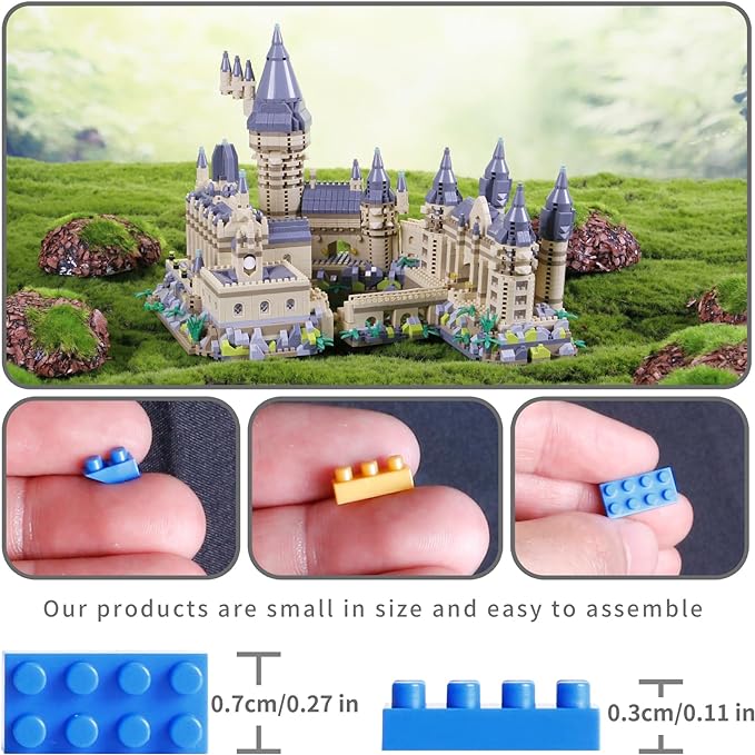 3000+PCS Micro Mini Blocks Magic Castle Building Blocks Toys,Creative Ideals Hog Tower Building Sets, Best Choice for 14+ Boys, Girls or Adults