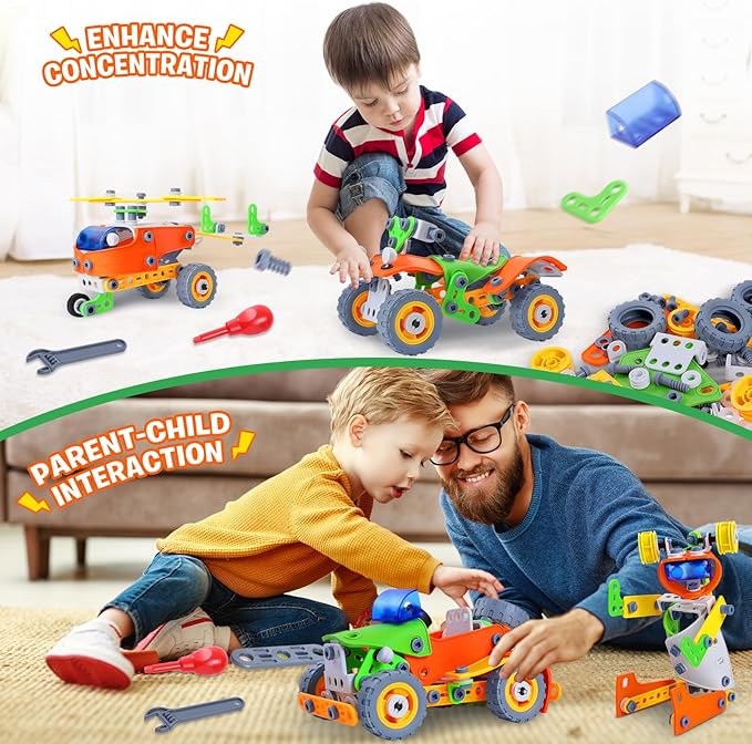 164 PCS STEM Toys, Educational Building Blocks Classroom Toys, Erector Set Building Toys for Kids Age 4-8 8-12, Toy Building Sets Learning Construction Toys Gifts for Boys Grils