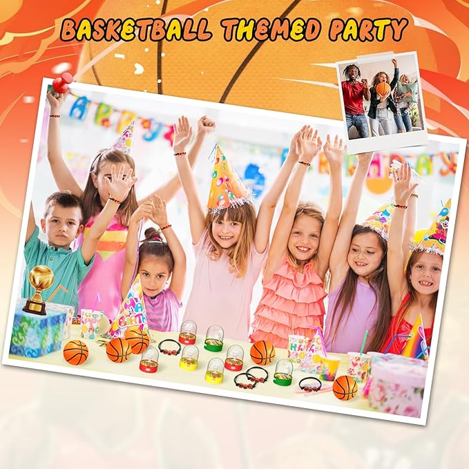 36 Pcs Basketball Party Favors, Including Mini Shooting Game, Ball and Adjustable Bracelets, Goodie Bag for Kids 4-12