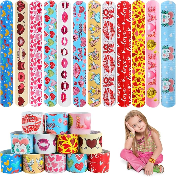 48 PCS Christmas Slap Bracelets Christmas Toys for Kids Boys Girls Toddlers Christmas Party Favors Stocking Stuffers Gifts