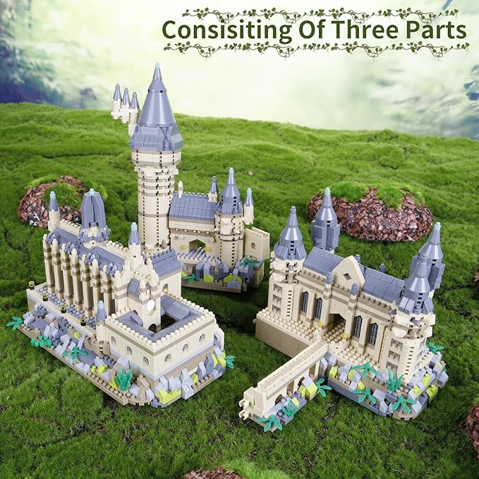 3000+PCS Micro Mini Blocks Magic Castle Building Blocks Toys,Creative Ideals Hog Tower Building Sets, Best Choice for 14+ Boys, Girls or Adults