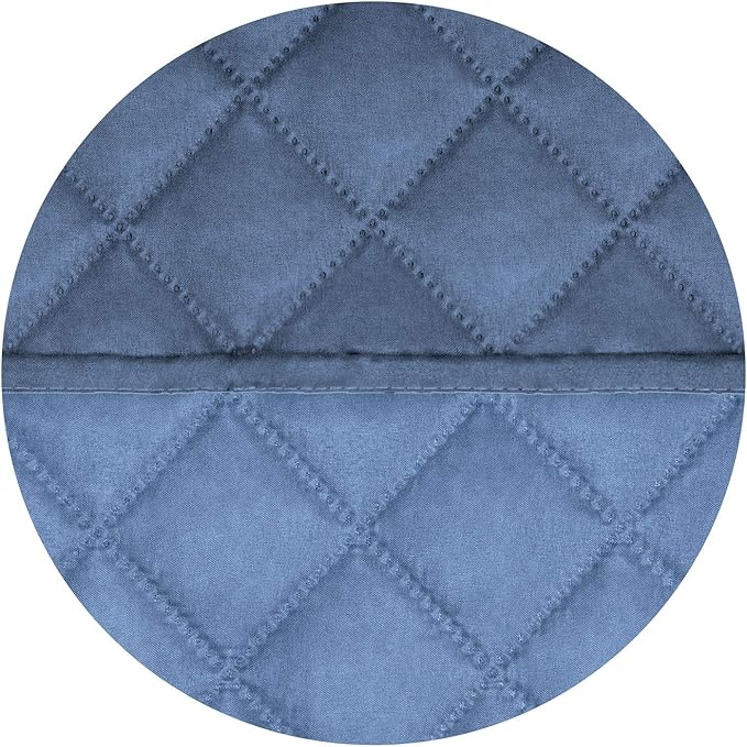 PureFit Reversible Quilted Sofa Cover, Water Resistant Slipcover Furniture Protector, Washable Couch Cover with Non Slip and Elastic Straps for Kids, Dogs (Small Recliner, Dark Blue/Light Blue)