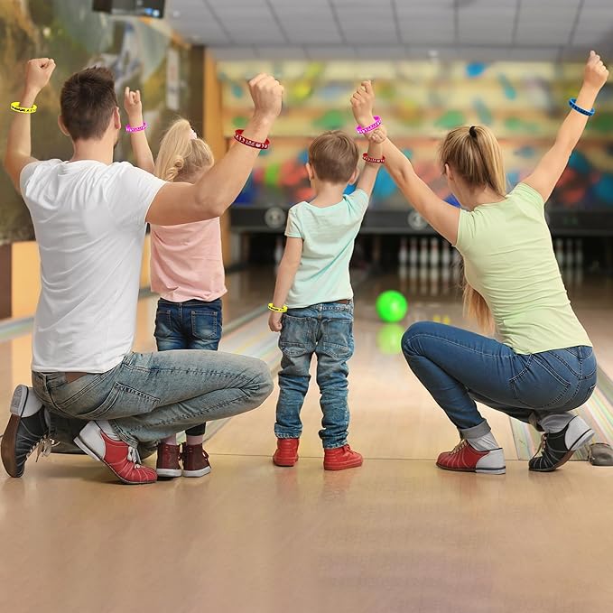 36 PCS Bowling Motivational Silicone Wristbands Rubber Bracelets Bulk for Baby Shower/Events/Carnival/Birthday Party Favors Supplies Decorations Goodie Bag Favor Stuffers