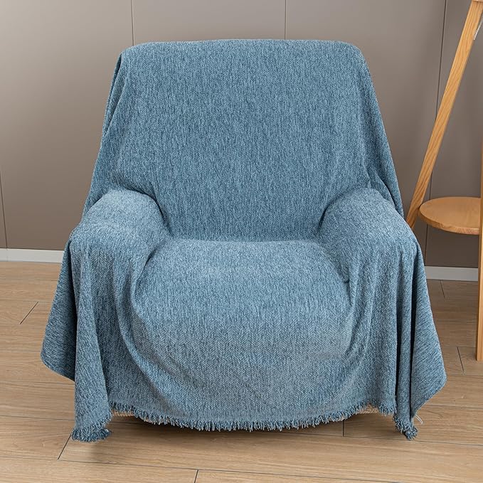 Recliner Chair Covers Lazy Boy Recliner Covers Armchair Cover Blanket Sofa Thick Soft Fabric Living Room Bedroom Throw Washable Sofa Slipcovers for Pets Kids (Grayish Blue)