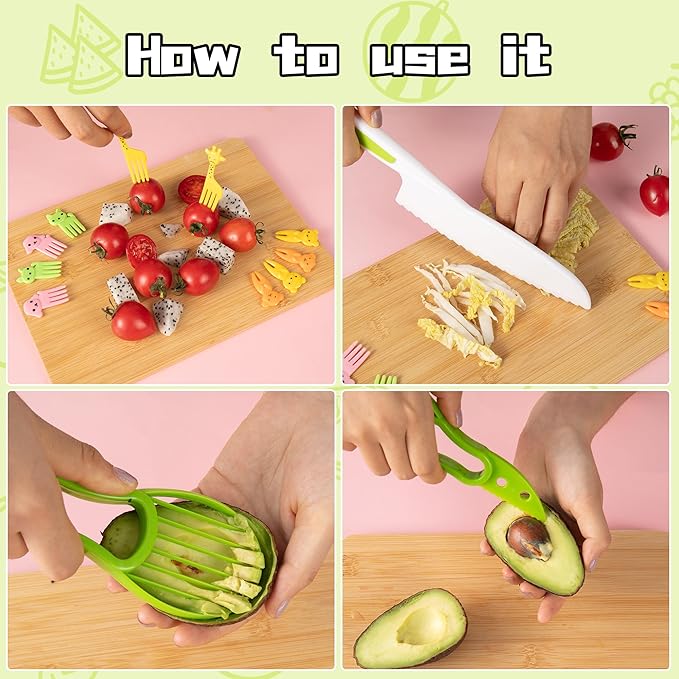 14 PC Toddler Montessori Kitchen Tool Toy for Lillte Girl Boy Age 3-10, Safe Knife Kid Toddler Kitchen Set for Real Cooking, Gifts for 3 4 5 6 7 8 9 10 Year Old Girl Boy Birthday Christmas