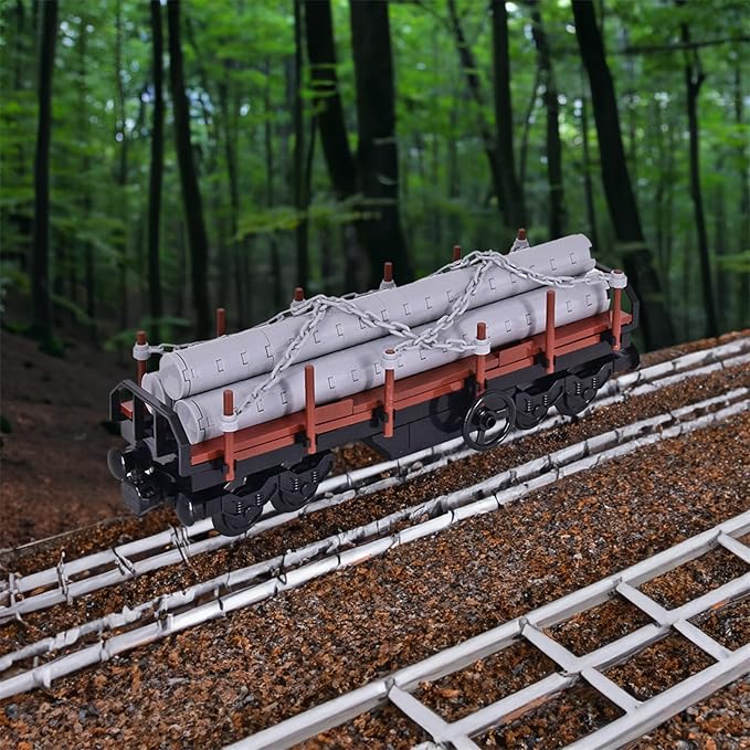 6IN1 City Freight Train Car Building Set, DIY Toys for Teens and Adults, Compatible with Lego 630 Building Accessory (Vintage Cart)