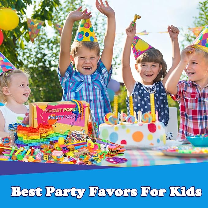 600+ Party Favors for Kids - Fidget Toys Pack - Goodie Bags Stocking Stuffers - Party Toys Assortment - Treasure Box Birthday Party Gift - Carnival Prize - Pinata Sensory Toys - Classroom Rewards Toys