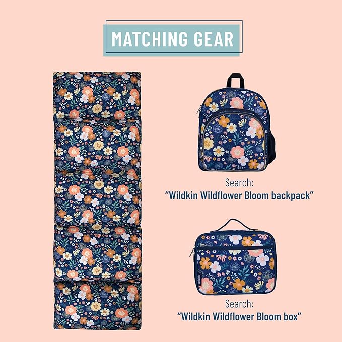 Wildkin Kids Microfiber Floor Lounger – Travel-Friendly, Sleepovers, Pillow Not Included - Wildflower Bloom