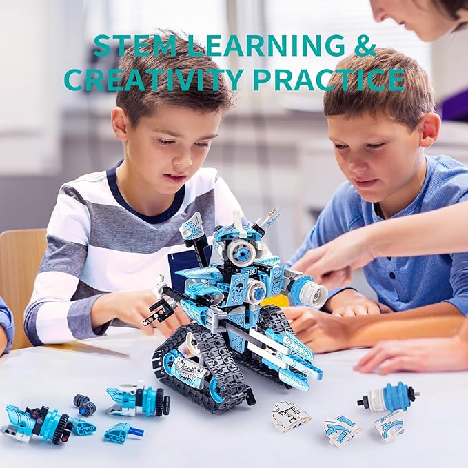 3 in 1 RC Robot Toy Building Sets, 398PCS APP & Remote Control Blocks DIY Erector Sets Science Kits for Kids Age 8-12, STEM Toys for Ages 8-13 Gifts for Boys Girls Age 6 7 9 10 11 14+ Year Old
