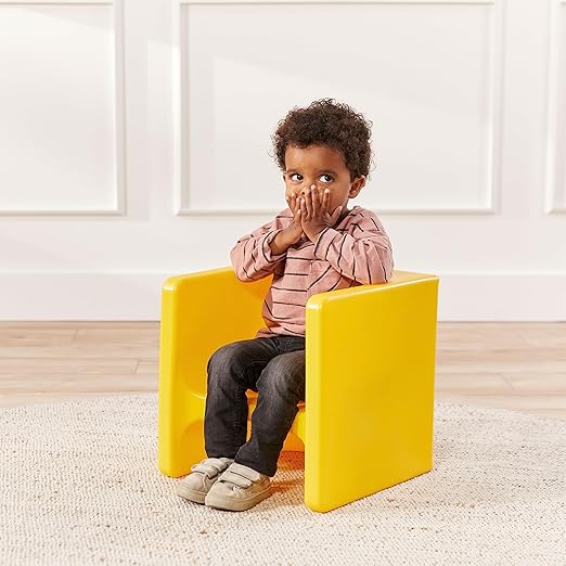 ECR4Kids Tri-Me 3-In-1 Cube Chair, Kids Furniture, Yellow