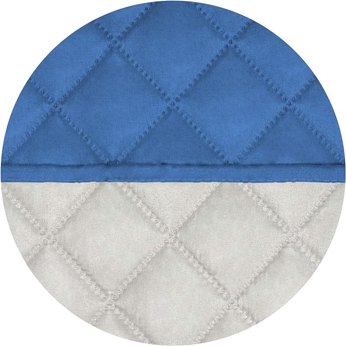 PureFit Reversible Quilted Sofa Cover, Water Resistant Slipcover Furniture Protector, Washable Couch Cover with Non Slip and Elastic Straps for Kids, Dogs, Pets (Sofa, Blue/Ivory)