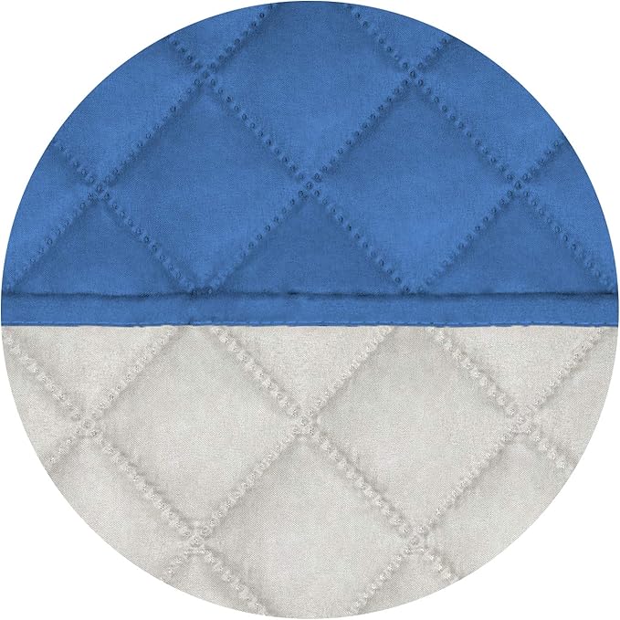 PureFit Reversible Quilted Sofa Cover, Water Resistant Slipcover Furniture Protector, Washable Couch Cover with Non Slip Foam and Elastic Straps for Kids, Dogs, Pets (X Large, Blue/Ivory)