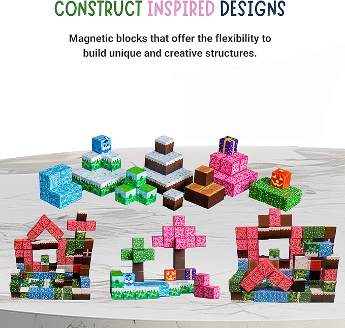 64 PCS Magnetic Blocks for Kids - STEM Montessori Sensory Toys for Toddlers Kids Boys Girls Ages 3 4 5 6 7 8 (Multicolor) - Magnetic Building Blocks Toys