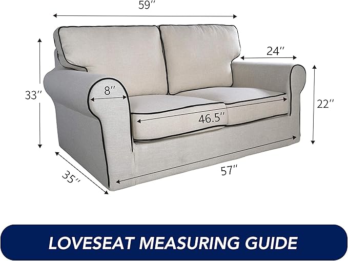 PureFit Reversible Quilted Sofa Cover, Water Resistant Medium Slipcover Furniture Protector, Washable Couch Cover with Non Slip Foam and Elastic Straps for Kids, Dogs, Pets (Loveseat, Camel/Ivory)