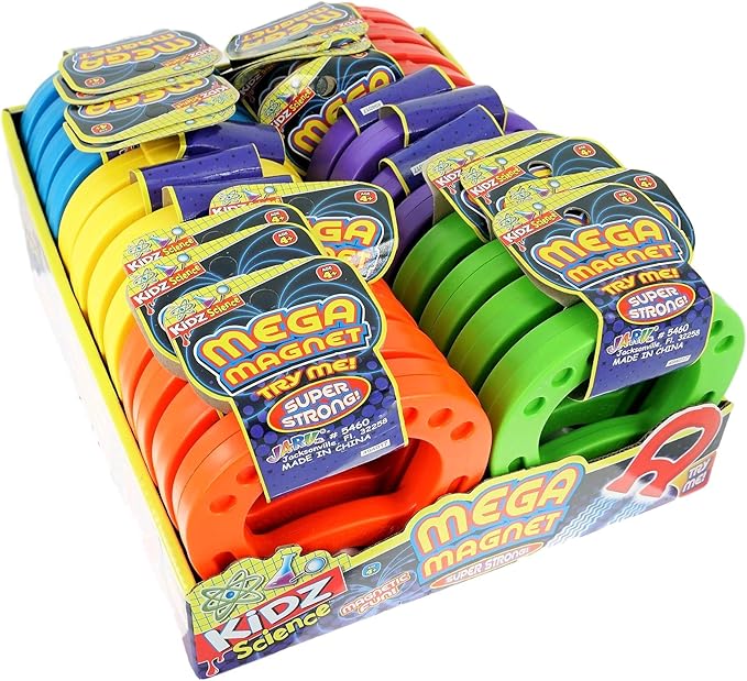 JA-RU Kidz Science Jumbo Magnet Toy (12 Horseshoe Magnets) Strong Magnetic Toys for Kids. Classroom Must Haves, Science Kit & Back to School Supply Kits. Preschool STEM Learning Activities. 5460-12p