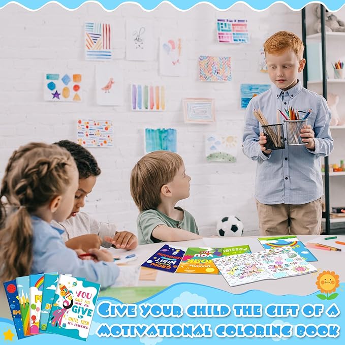 24 Pcs Inspirational Coloring Books for Adults Kids Coloring Books Bulk, DIY Art Coloring Book for Adult Kids Drawing Book with Flower Words Pattern for Party Favors Goodie Bag Filler Gifts