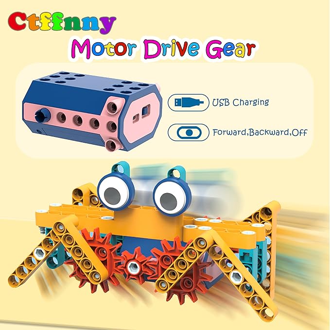 26-in-1 116Pcs Large Particles Electric Drive Building Blocks Toys Stem Kits Erector Sets Engineering Take Apart Assembly Tinker Toys for Boys Kids Children Age 6+