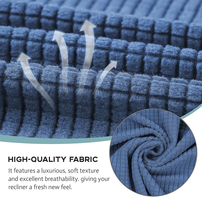 Recliner Chair Cover Lazy Boy Recliner Covers Recliner Covers for Recliner Chair 1 Piece Furniture Protector Prevent wear and pet Hair（Recliner,Light Blue）