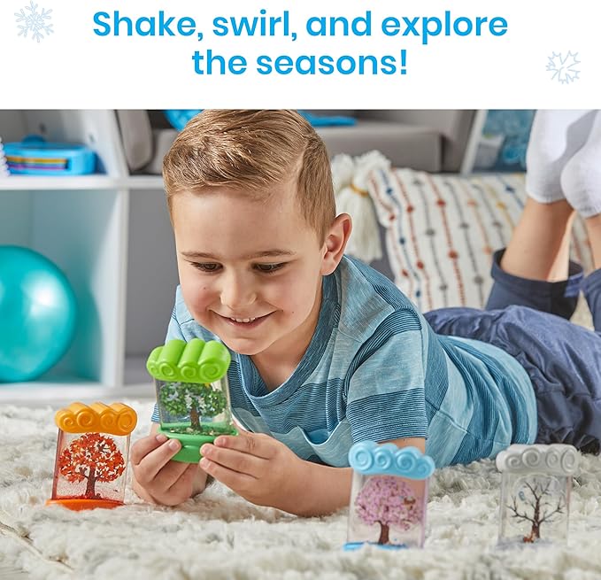 hand2mind Changing Seasons Sensory Tubes, Quiet Fidget Toys for Kids 3-5, Toddler Science Toys, Weather Toys, Calming Toys for Kids, Calm Down Corner Supplies, Preschool Classroom Must Haves