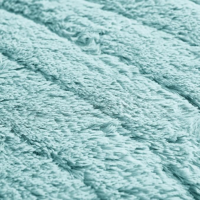 RBSC Home Plush Recliner Slipcover 30 Inches Baby Blue Chair Covers Artificial Wool Lazy Boy Cover Quilted Cover for Recliner Chairs and Furniture Soft Warm