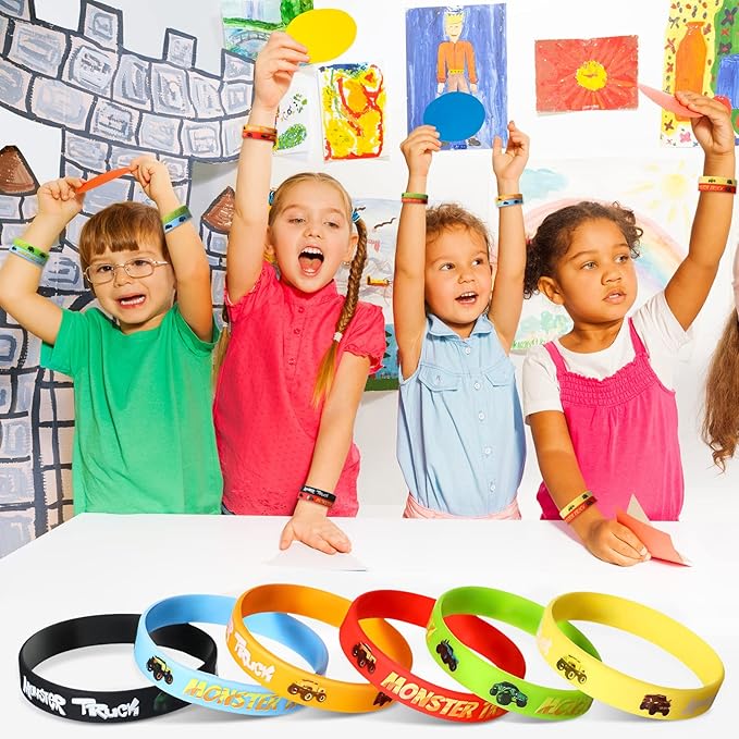 24 Pieces Truck Birthday Party Favors Truck Silicone Bracelets Truck Party Decoration Truck Silicone Wristbands for Kids Construction Truck Birthday Baby Shower Party Supplies Classroom Rewards