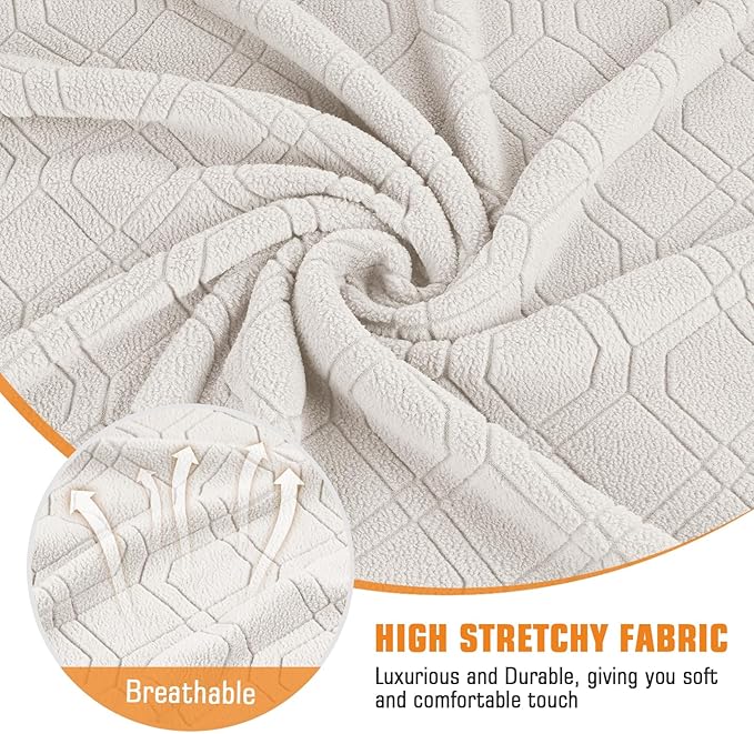 VANSOFY Recliner Chair Cover, 3-Pieces Stretch Lazy Boy Recliner Covers for Recliner Chair Soft Reclining Chair Slipcover Furniture Protector for Dogs Cats(Off White)