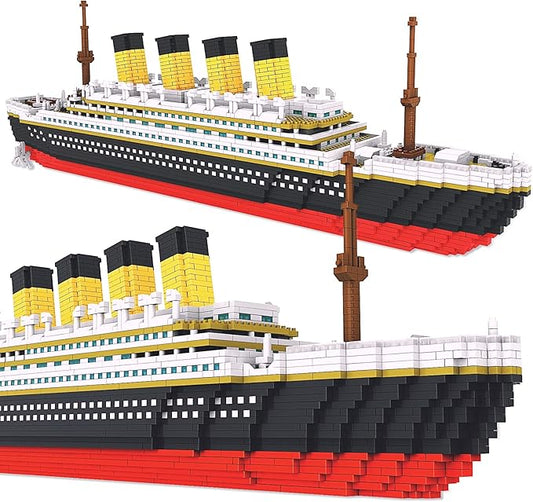 3800+ PCS Micro Blocks Titanic Model Building Set, Mini Building Bricks Titanic Toy Ship Block, 3D Puzzle Sets DIY Educational Toys Gift for Adults and Kids Age 8+