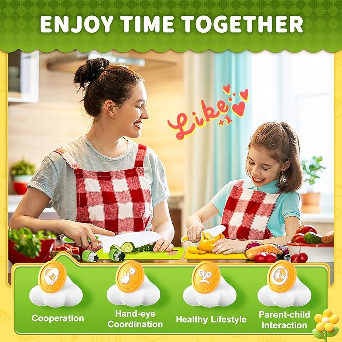 Kids Kitchen Tools,19 Pieces Kids Cooking Sets Real-Montessori Cooking Set for Toddlers Kids Chef Set with Children Safe Knives Cutting Set
