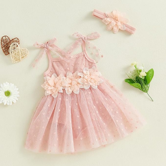 Baby Girl Clothes Daisy Ribbed Bodysuit Sleeveless Romper Dress Summer Outfit for Girls Newborn 3 6 9 12 18 Months