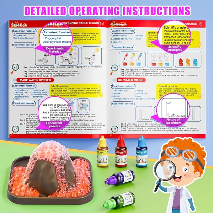70+ Lab Experiments Science Kits for Kids - STEM Projects Educational Scientific Toys for Kids 4 5 6 7 8 9 10 12 Years Old, Christmas Birthday Gifts for Boys and Girls, Chemistry Set