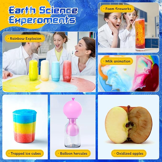 Science Kits for Kids 68 Lab Science Experiments Educational Scientific Toys, STEM Activities Educational Scientist Toys Gifts for Boys Girls Chemistry Set Volcano Eruption Activities Science Project