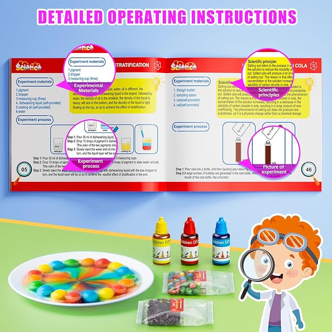 50+ Lab Experiments Science Kits for Kids - STEM Projects Educational Scientific Toys for Kids 4 5 6 7 8 9 10 12 Years Old, Christmas Birthday Gifts for Boys and Girls, Learning & Education