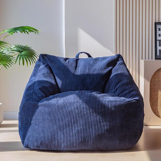 MAXYOYO Bean Bag Chair, Floor Sofa with Handle, Bean Bag Chairs for Adults and Kids, Teens Living Room Bean Bag, Accent Sofa Chair with Pocket for Gaming Reading Relaxing