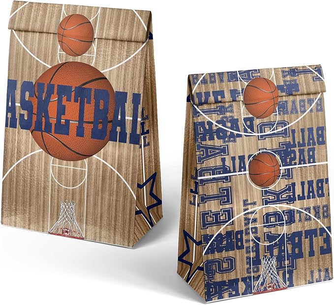 24 Basketball Party Favor Bags Basketball Goodie Bags Basketball Party Favors for Kids Basketball Birthday Party Supplies