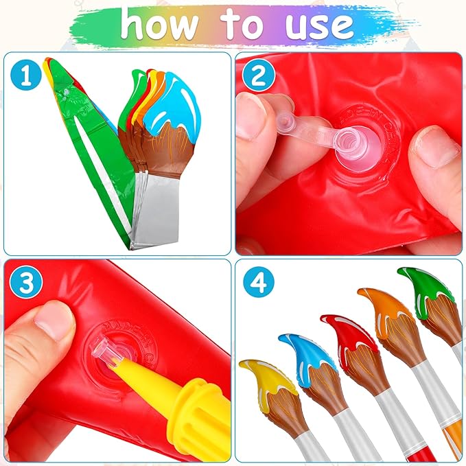 20 Pcs 41.3 Inch Giant Inflatable Paint Brushes Large Blow up Paintbrush Tall Large Jumbo Props Back to School Graduation Hanging Decor for Birthday Party Favors Classroom Supplies,5 Colors