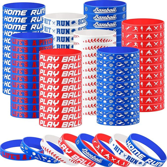 160 Pieces Baseball Silicone Rubber Bracelets Motivational Rubber Wristbands Baseball Party Favors Baseball Bracelet Baseball Wristbands for Kids Adults Baseball Theme Party Birthday Favors, 8 Designs