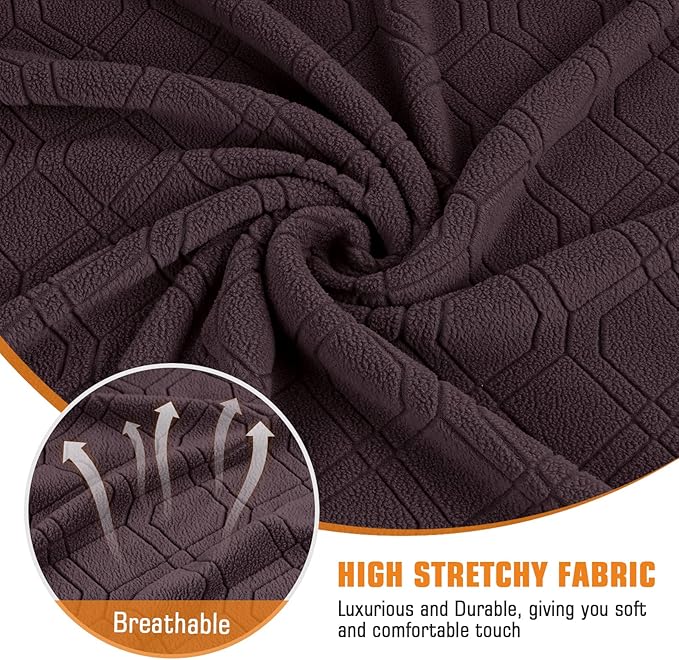 VANSOFY Recliner Cover, 2-Pieces Stretch Reclining Couch Cover with Pockets Loveseat Sofa Slipcovers Soft Washable Furniture Protector for Dogs(Chocolate)