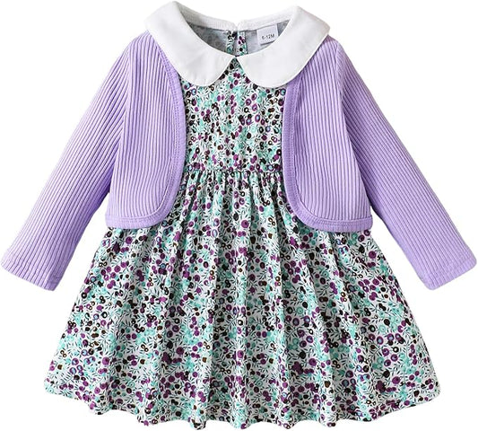 Mioglrie Toddler Baby Girl Dress Fall Winter Outfits Coat Baby Girls Dresses 6 9 12 18 24 Months 2t 3t Girl Clothes