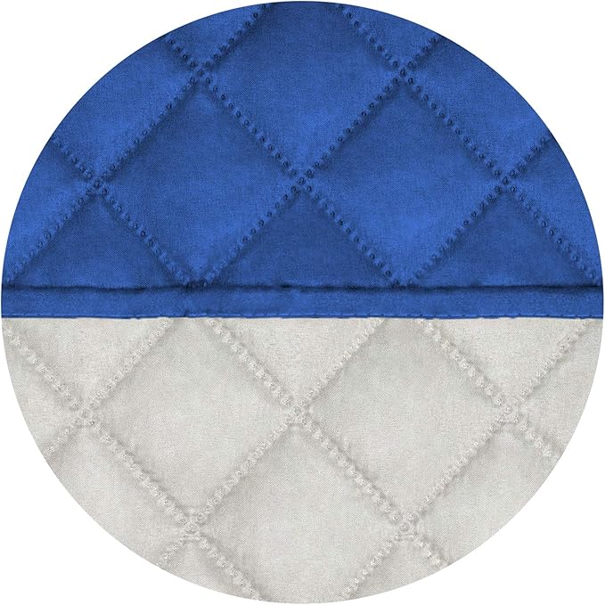 PureFit Reversible Quilted Sofa Cover, Water Resistant Slipcover Furniture Protector, Washable Couch Cover with Non Slip and Elastic Straps for Kids, Dogs, Pets (XX Large, Classic Blue/Ivory)