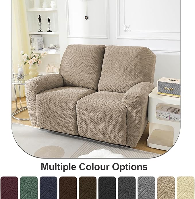 NORTHERN BROTHERS Recliner Chair Covers, Loveseat Chair Covers, Covers for Reclining Chairs, Recliner Couch Cover 2 Seat, Khaki