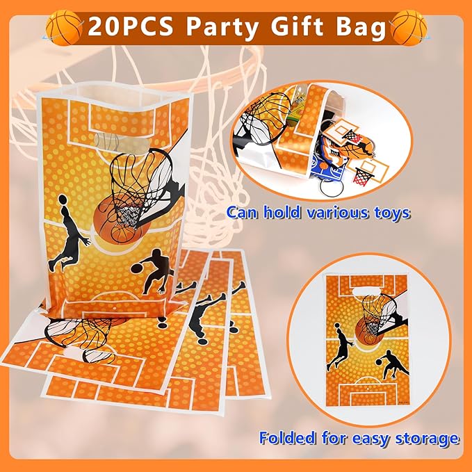 166PCS Basketball Party Favors with Cups Straw Tattoos Sticker Keychain Bracelet Whistle Basketball Toys & Goodie Bags for Birthday Party Supplies, Classroom Treasure Prizes, Basketball Team Gifts