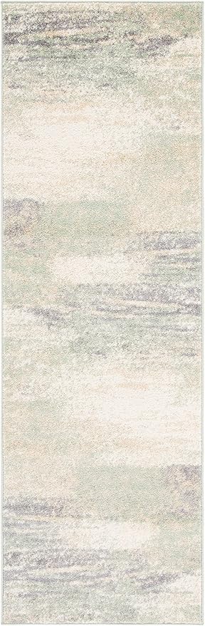 SAFAVIEH Adirondack Collection Runner Rug - 2'6" x 10', Ivory & Sage, Modern Abstract Design, Non-Shedding & Easy Care, Ideal for High Traffic Areas in Living Room, Bedroom (ADR112W)