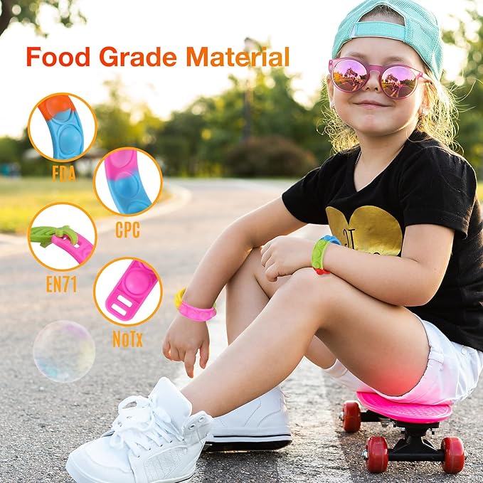 36 Pack Pop Fidget Toys Bulk Its Fidget Bracelet It Birthday Party Favors for Kids 4-8,8-12 Small Prize Box Toys for Kids Classroom Bubble Poppers Toddlers Toy for Students Girls Boys Cheap