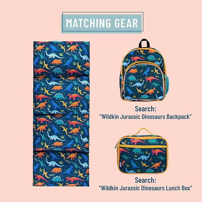 Wildkin Kids Floor Lounger: Ideal for Boys and Girls, Travel-Friendly, Perfect for Sleepovers - Pillow Lounger for Kids, Requires Standard Size Pillows Not Included (Jurassic Dinosaurs)