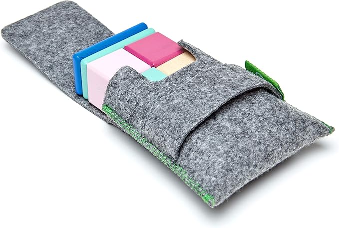 8 Piece Tegu Pocket Pouch Magnetic Wooden Block Set, Blossom