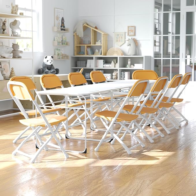 Flash Furniture 2 Pk. Kids Yellow Plastic Folding Chair