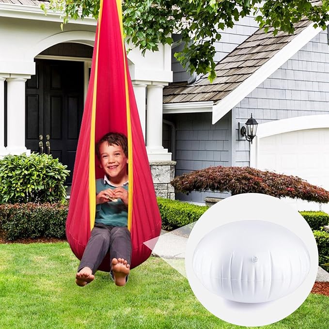 2 PCS Pod Chair Replacement for Kids,Swing Hammock Pod Replacement Cushions, 27.5 Inch Swing Hammock Pod Chair Thickened, PVS Inflatable Cushions (White)